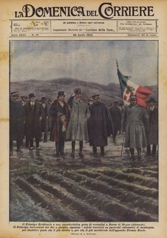 Dziedziczny książę na charakterystycznym wyścigu chłopskim w Rocca di Mezzo (Abruzja) autorstwa Achille Beltrame