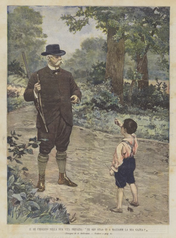 Król Umberto w swoim życiu prywatnym, Te See Staa Ti A Mazzamm La Mia Gajna? autorstwa Achille Beltrame