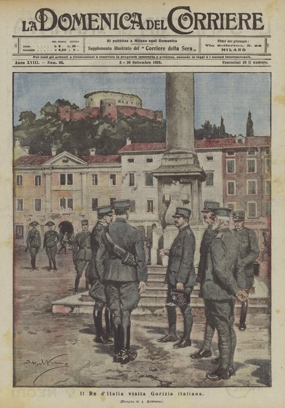 Król Włoch odwiedza włoski Gorizia autorstwa Achille Beltrame