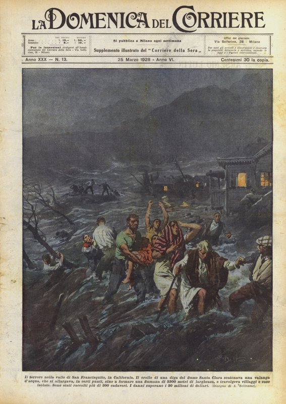 Terror w dolinie San Francisquito w Kalifornii autorstwa Achille Beltrame