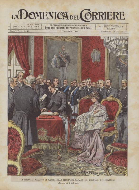 Ceremonia Urodzenia Księżnej Mafaldy na Kwirynale, 23 listopada autorstwa Achille Beltrame