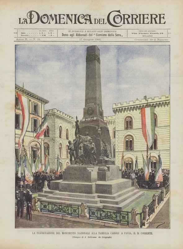 Inauguracja Narodowego Pomnika Rodziny Cairoli w Pawii, obecnie 14th autorstwa Achille Beltrame