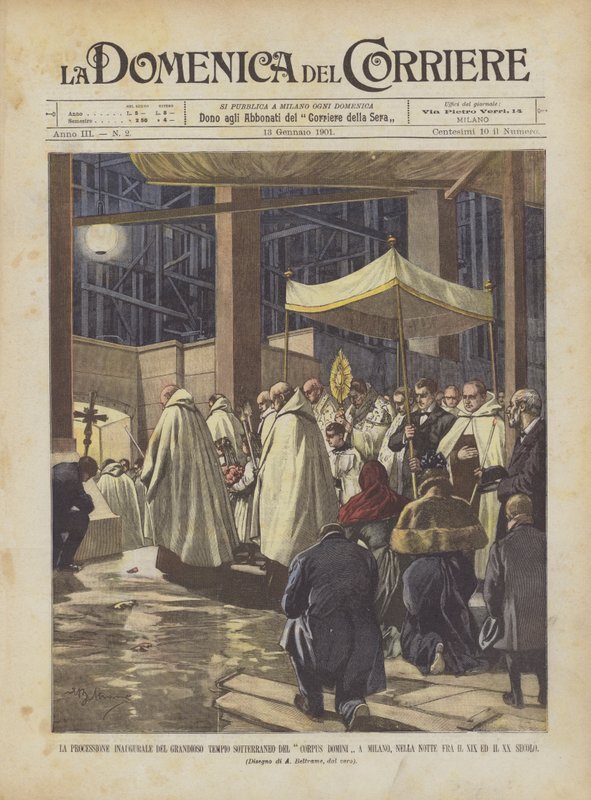 Procesja inauguracyjna Wielkiej Podziemnej Świątyni Corpus Domini w Mediolanie? autorstwa Achille Beltrame