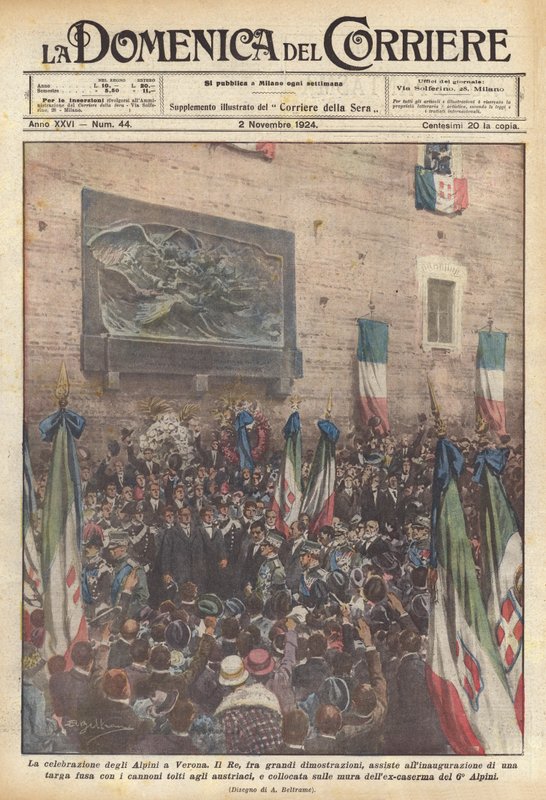 Obchody Alpini w Weronie autorstwa Achille Beltrame