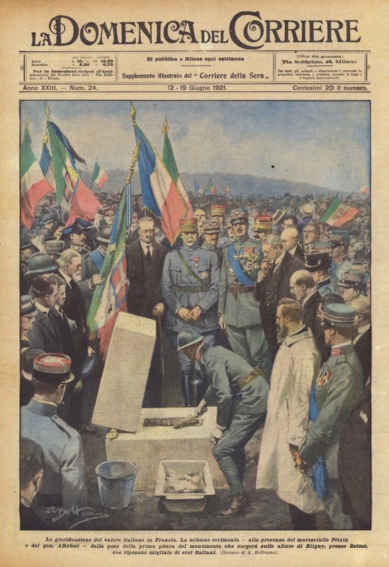 Gloryfikacja męstwa włoskiego we Francji autorstwa Achille Beltrame