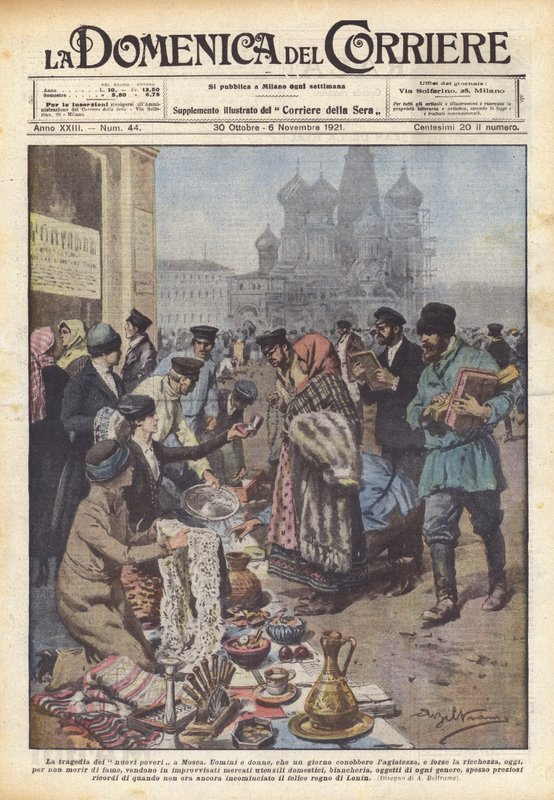 Tragedia nowej biedoty w Moskwie (kolor lito) autorstwa Achille Beltrame