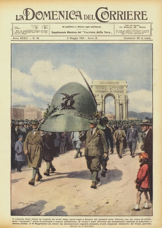 Czy spotkanie emerytowanych Alpini odbyło się w tym roku w Genui na Piazzale della Vittoria? autorstwa Achille Beltrame