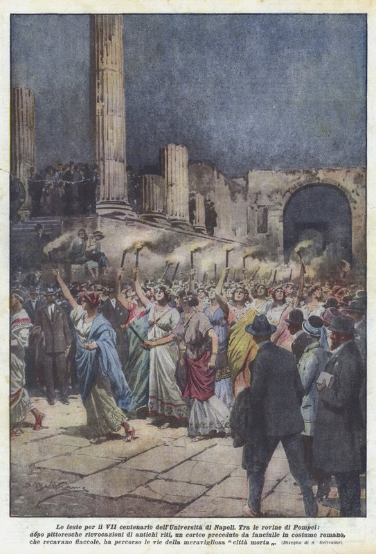Obchody VII stulecia Uniwersytetu w Neapolu autorstwa Achille Beltrame