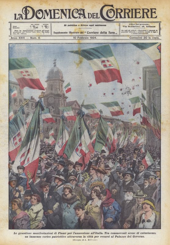 Wspaniałe wydarzenia w Rijece związane z przyłączeniem do Włoch autorstwa Achille Beltrame