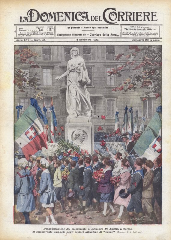 Inauguracja pomnika Edmondo De Amicis w Turynie autorstwa Achille Beltrame