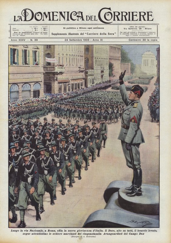 Nowa młodzież Włoch przechadza się wzdłuż Via Nazionale w Rzymie autorstwa Achille Beltrame