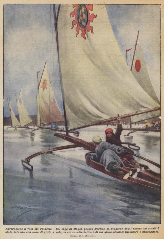 Żeglowanie po lodzie autorstwa Achille Beltrame