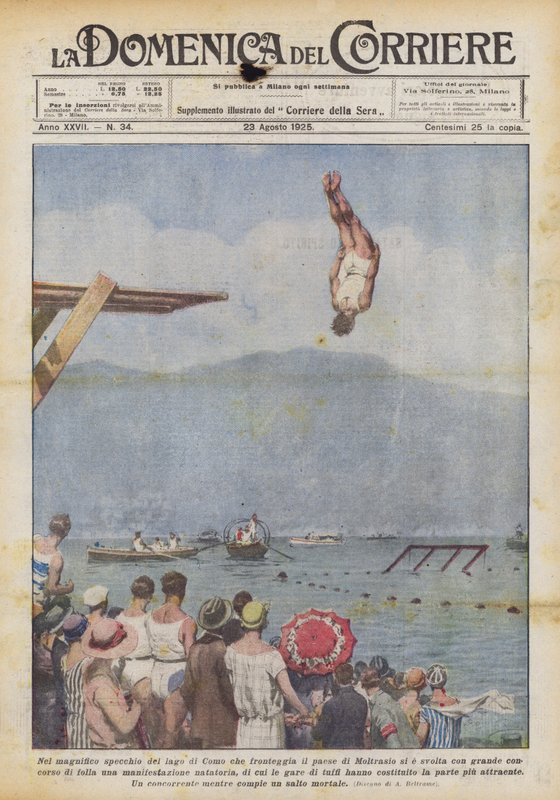We wspaniałym lustrze jeziora Como, które wychodzi na miasto Moltrasio, w którym się to odbyło? autorstwa Achille Beltrame