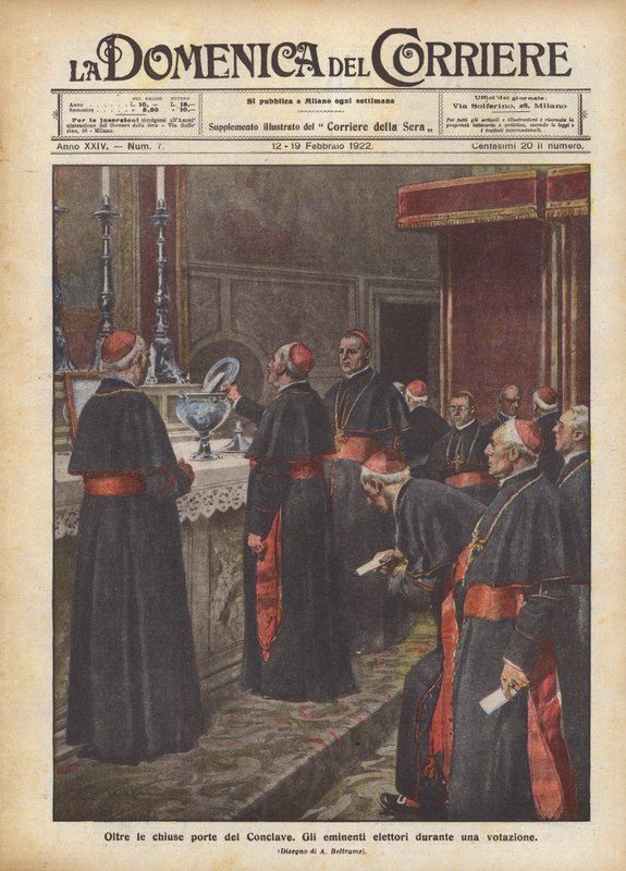 Za zamkniętymi drzwiami Konklawe autorstwa Achille Beltrame
