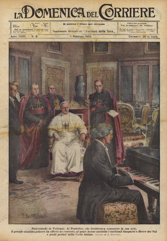 Paderewskiego w Watykanie autorstwa Achille Beltrame