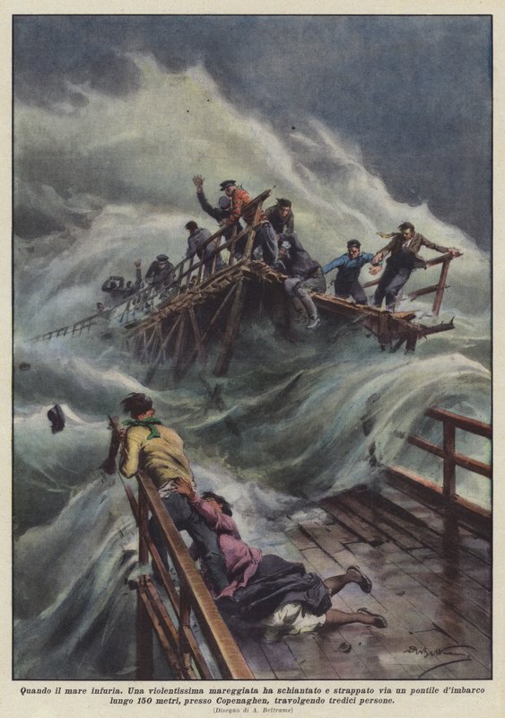 Kiedy morze szaleje autorstwa Achille Beltrame
