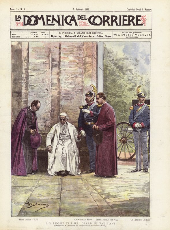 SS Leon XIII w Ogrodach Watykańskich autorstwa Achille Beltrame