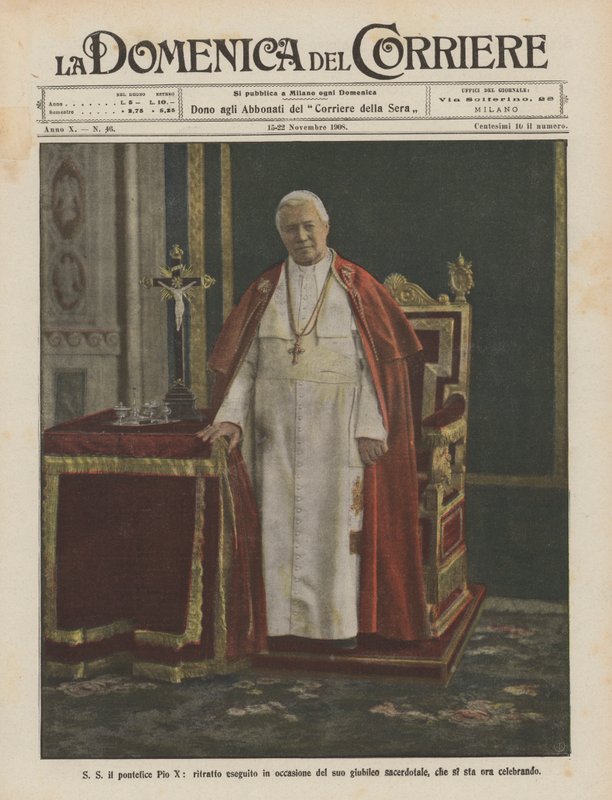 S S Papież Pius X, portret wykonany z okazji jego kapłańskiego jubileuszu, który jest obecnie obchodzony autorstwa Achille Beltrame