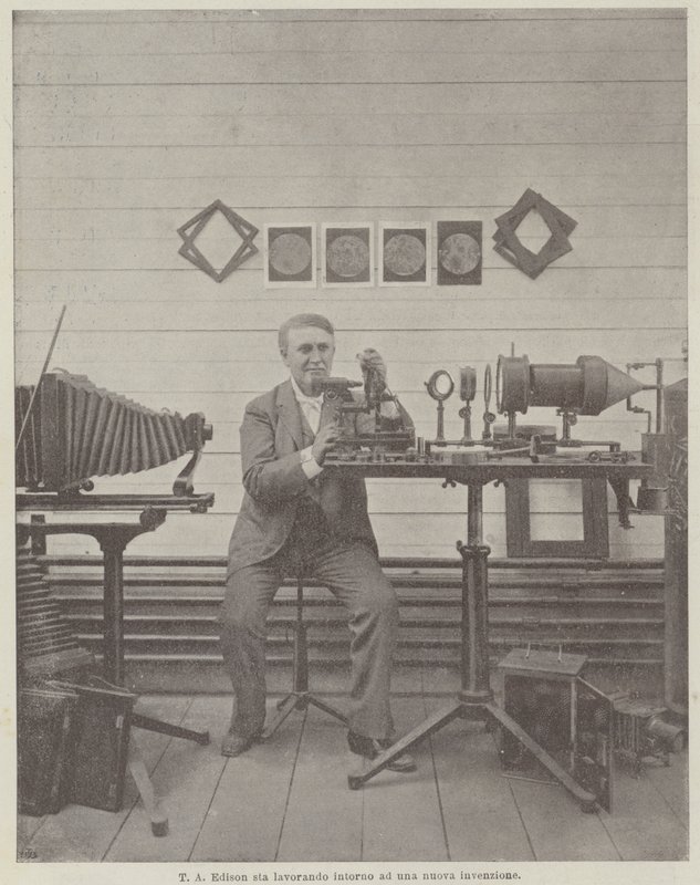 T A Edison pracuje nad nowym wynalazkiem autorstwa Achille Beltrame