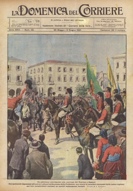 Malownicze przyjęcie w karawanie Touring w Sassari autorstwa Achille Beltrame