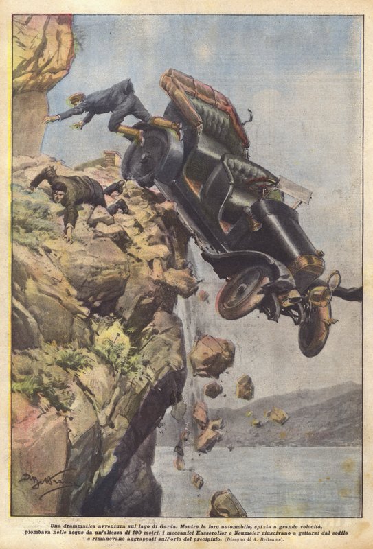 Dramatyczna przygoda nad jeziorem Garda autorstwa Achille Beltrame