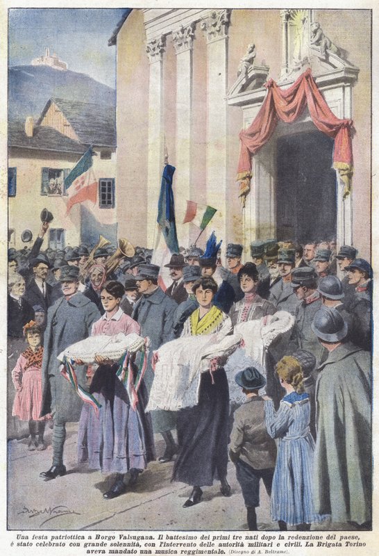 Impreza patriotyczna w Borgo Valsugana autorstwa Achille Beltrame