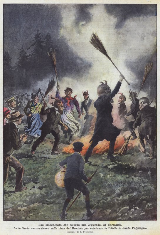 Maskarada przypominająca legendę w Niemczech autorstwa Achille Beltrame