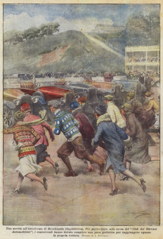 Nowość na torze Brooklands (Anglia) autorstwa Achille Beltrame
