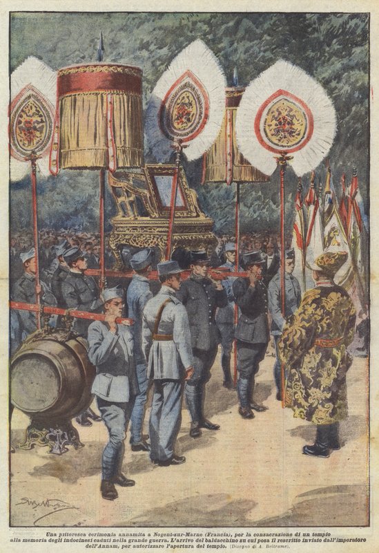 Malownicza ceremonia annamicka w Nogent-sur-Marne (Francja) z okazji poświęcenia świątyni? autorstwa Achille Beltrame