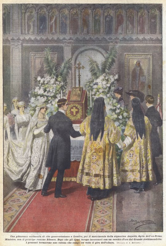 Malownicza ceremonia prawosławna w Londynie z okazji ślubu młodej damy? autorstwa Achille Beltrame