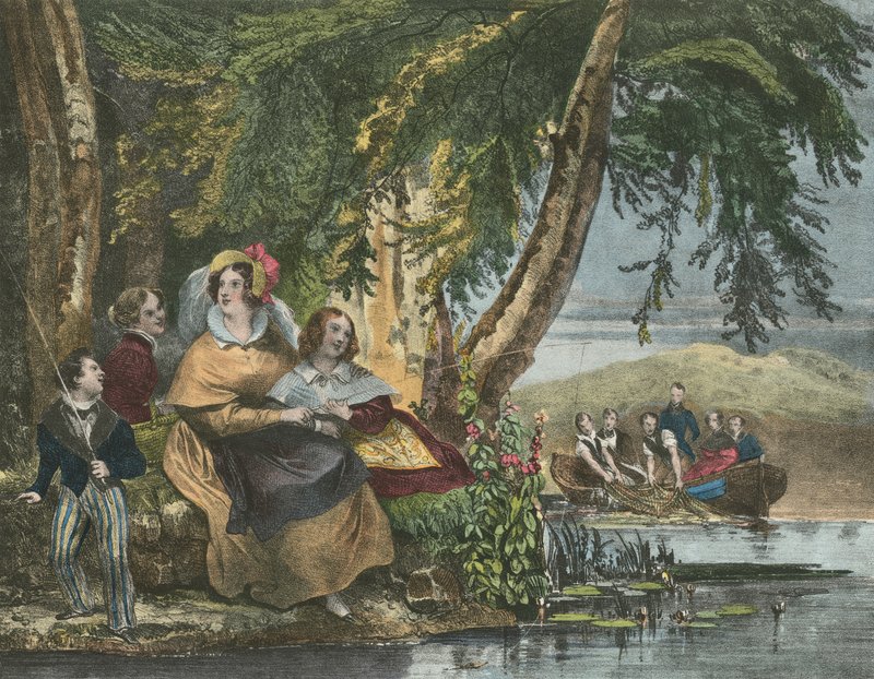 La Peche, wędkarstwo autorstwa Achille Devéria