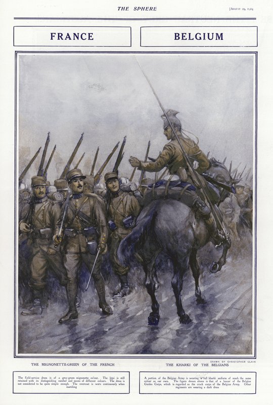 Francuskie i belgijskie mundury wojskowe, I wojna światowa, 1914 r autorstwa Addison Thomas Millar