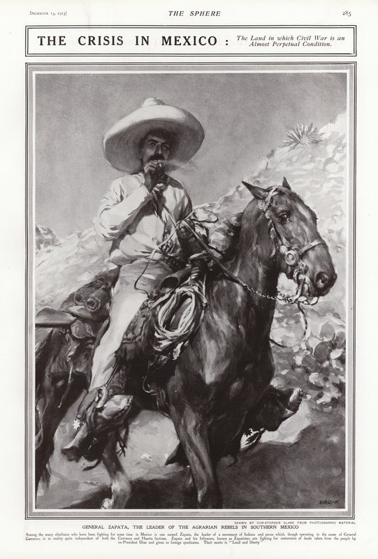 Generał Zapata, przywódca agrarnych rebeliantów w południowym Meksyku, 1913 autorstwa Addison Thomas Millar