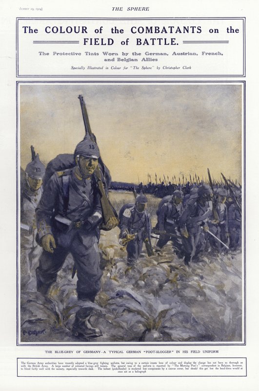Piechota niemiecka w mundurze polowym, I wojna światowa, 1914 autorstwa Addison Thomas Millar