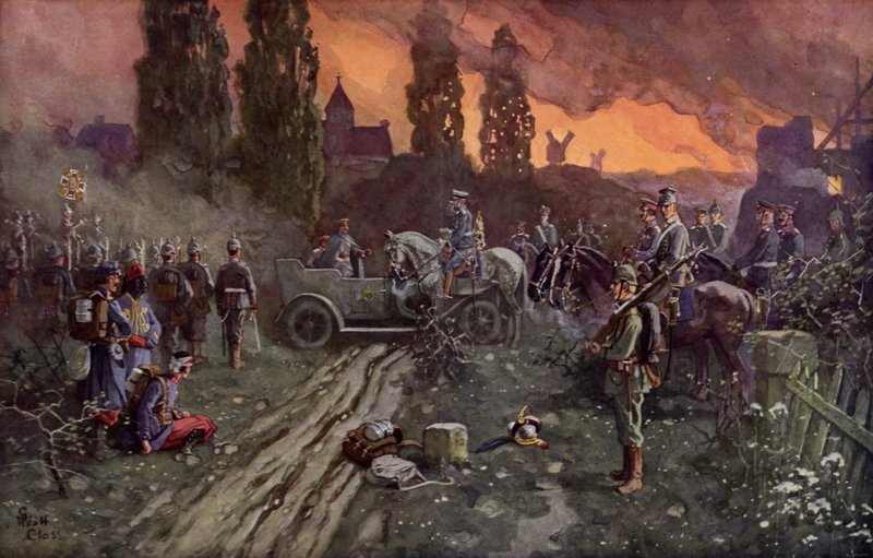 Spotkanie cesarza Wilhelma II z niemieckim księciem koronnym, 2 września 1914 r. autorstwa Adolf Closs