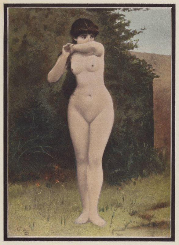 Zaskoczona kobieta (kolor lito) autorstwa Adolphe Frederic Lejeune