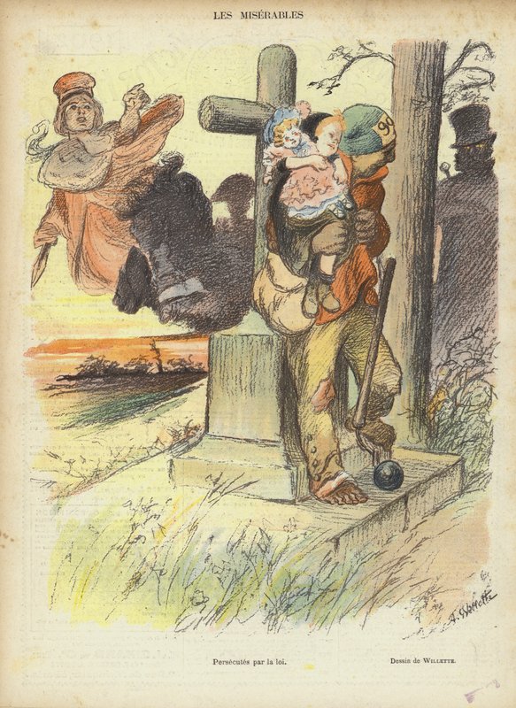 Les Miserables, ilustracja do Le Rire autorstwa Adolphe Leon Willette