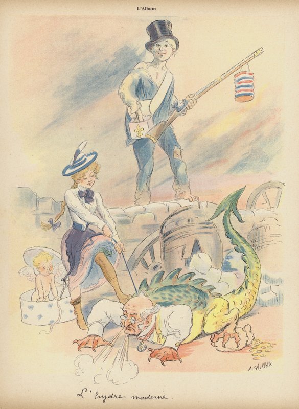 Nowoczesna Hydra (kolor lito) autorstwa Adolphe Leon Willette