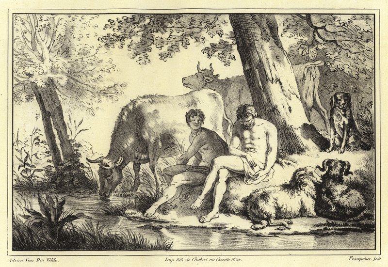 Scena na brzegu rzeki autorstwa Adriaen van de Velde