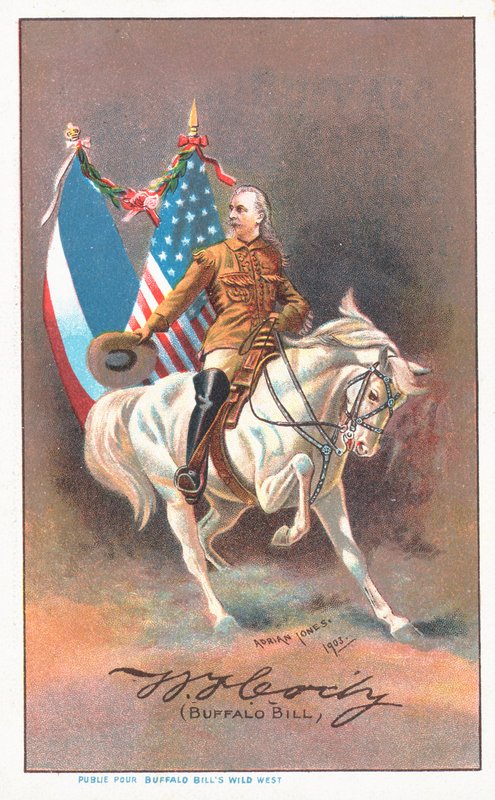Buffalo Bill na białym koniu autorstwa Adrian Jones