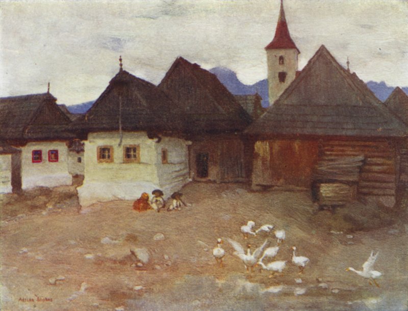 Czechosłowacja: Vazsecz, słowacka wieś (kolor lito) autorstwa Adrian Scott Stokes