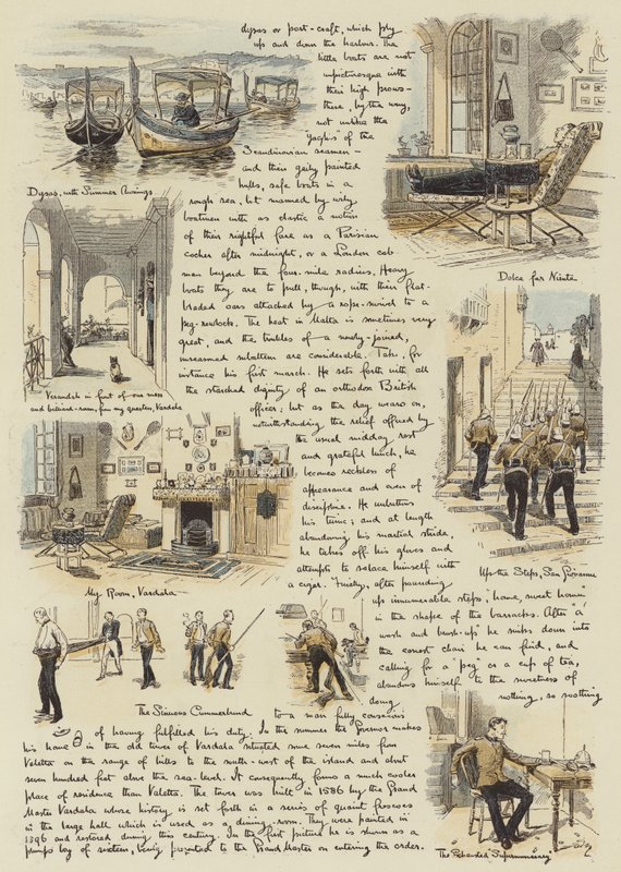 Pierwsze wrażenia Subalterna z Malty (chromolitho) autorstwa Adrien Emmanuel Marie