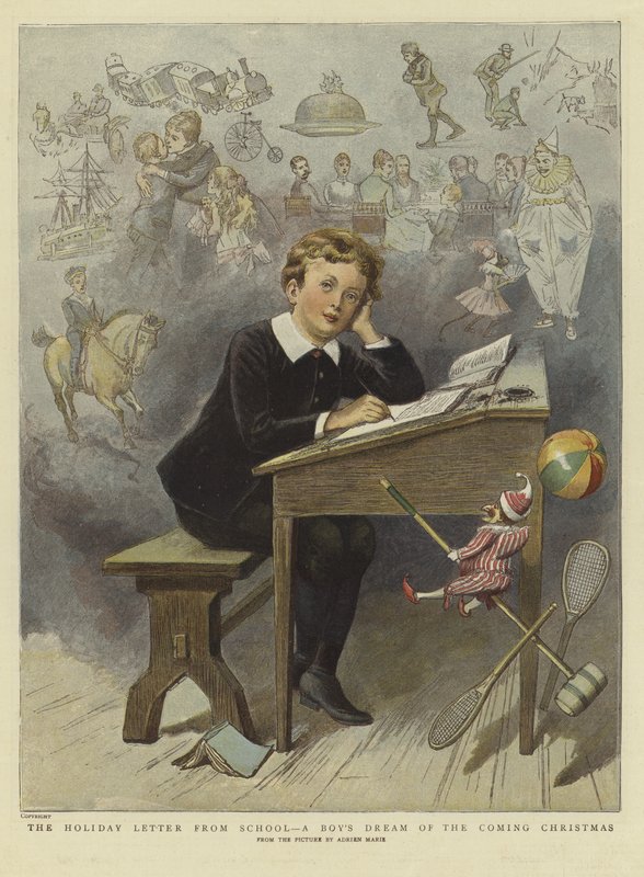 Świąteczny list ze szkoły (kolor lito) autorstwa Adrien Emmanuel (after) Marie