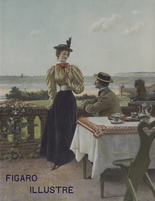 W Villers-sur-Mer. Okładka Le Figaro Illustre, lipiec 1897 autorstwa Adrien Moreau