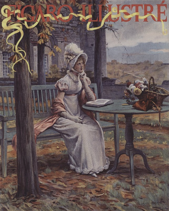 Jesień (jesień). Okładka Le Figaro Illustre, listopad 1894 (chromotypografia) autorstwa Adrien Moreau