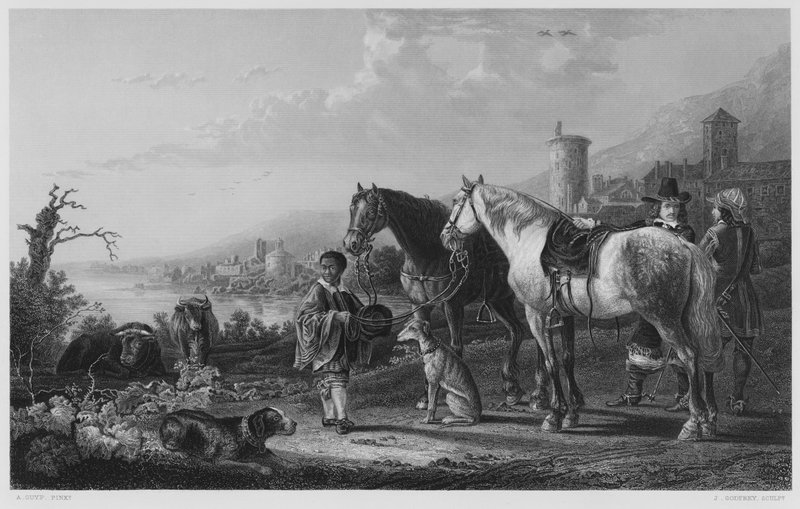 Negro-Page, ze zdjęcia w Królewskiej Kolekcji (rycina) autorstwa Aelbert (after) Cuyp