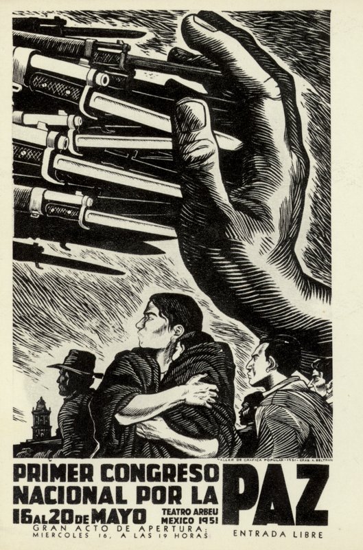 Plakat Pierwszego Narodowego Kongresu Pokoju, Meksyk, 16-20 maja 1951 r. autorstwa after Albert Robida