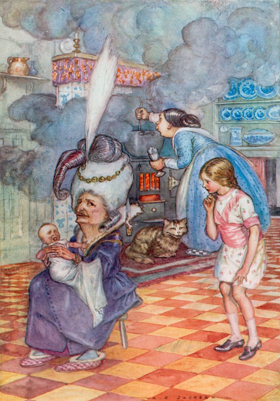 Ilustracja do Alicji w Krainie Czarów (litografia kolorowa) autorstwa Albert Edward Jackson