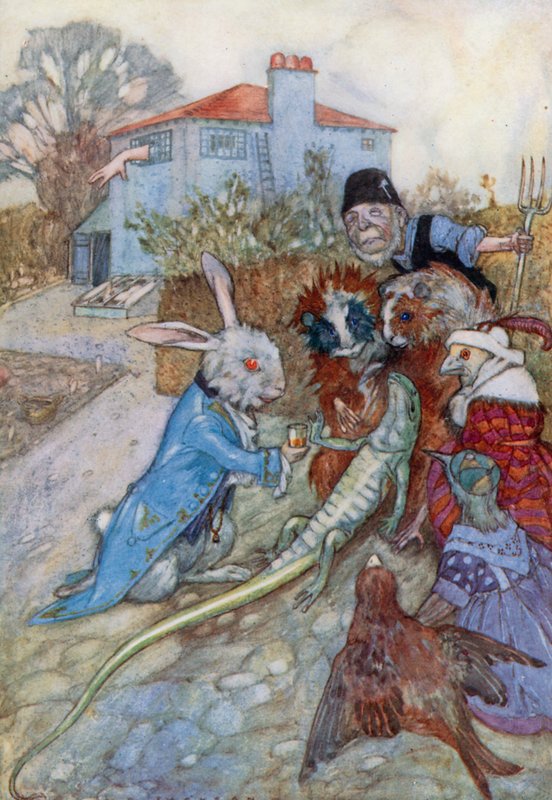 Ilustracja do Alicji w Krainie Czarów (litografia kolorowa) autorstwa Albert Edward Jackson