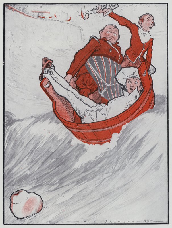 Rub-a-dub-dub (kolorowa litografia) autorstwa Albert Edward Jackson